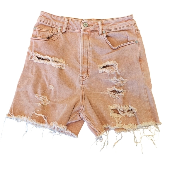 Free People Distressed Ripped Cutoff High Rise Denim Short - Picture 7 of 7